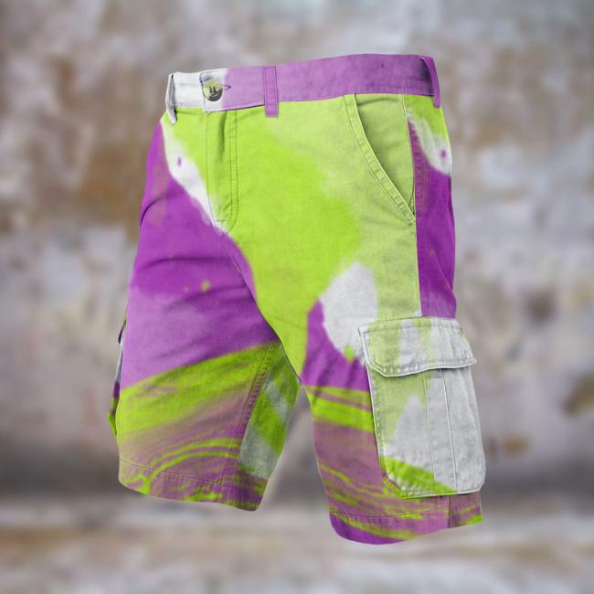 Preview: Cargohose mit afrikanischen Tiermotiv Giraffe - Hose, lang oder kurz, bunt, 100% Polyester, Grösse S-5XL, fester Stoff, Normale Passform, Afrika